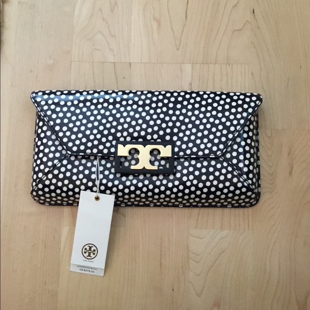 NWT Tory Buch Gigi Patent Clutch - Picture 1 of 4